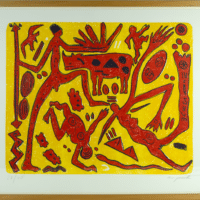 Art Gallery Maastricht - lithografie Das rote Flugzeug van A. R. Pencke