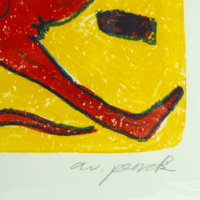 Art Gallery Maastricht - Signatuur van de lithografie Das rote Flugzeug van A. R. Pencke