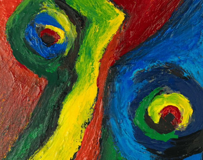 Uitsnede uit het schilderij Portret van een verdrietige man van Bengt Lindström