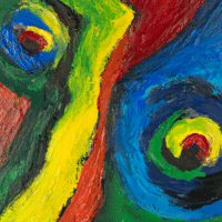 Detail 1 uit het schilderij Portret van een verdrietige man van Bengt Lindström