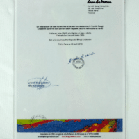 Voorkant van het certificaat van het schilderij Portret van een verdrietige man van Bengt Lindström
