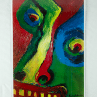 Achterkant van het certificaat van het schilderij Portret van een verdrietige man van Bengt Lindström