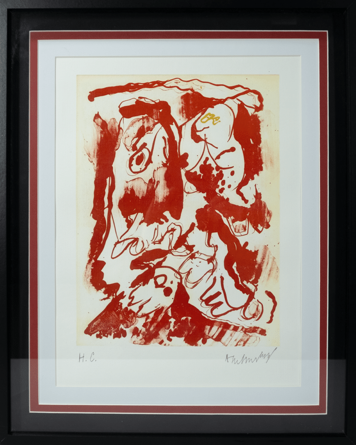 Afbeelding van een kleurenlithografie van Pierre Alechinsky